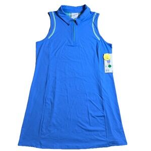 NWT Women's RBX Polo Golf Tennis Pickleball Court Dress Size Large Marina Blue
